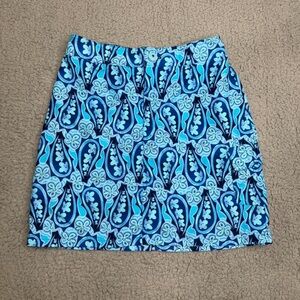 Catalina vintage blue floral swim skirt cover up size S tropical Y2K resort